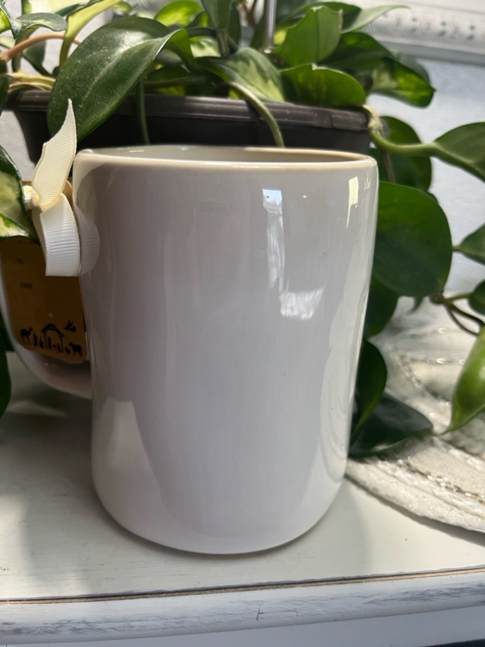 Rae Dunn White 'BLESSED' Floral Ceramic Mug - Picture 3 of 6